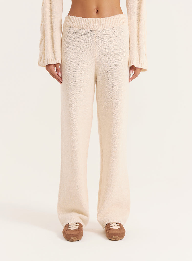 Ecru Fine Knit Trouser- Leonor