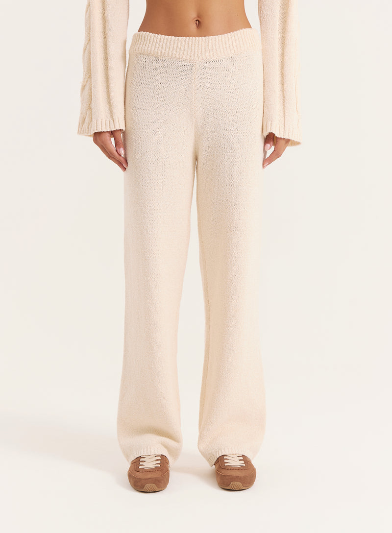 Ecru Fine Knit Trouser- Leonor