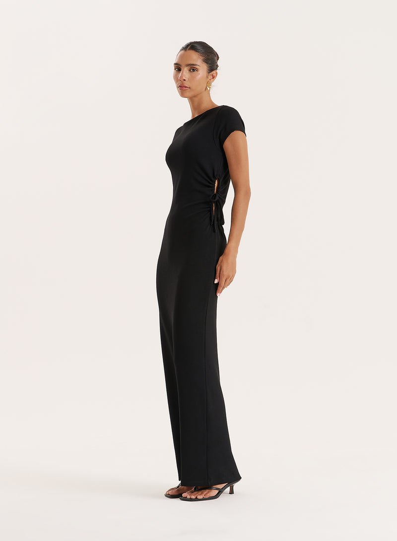 Black Jersey Cut Maxi Dress- Aleixo