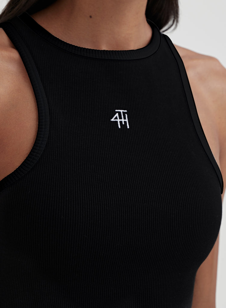 Black 4th Branded Racer Vest Top - Everyday