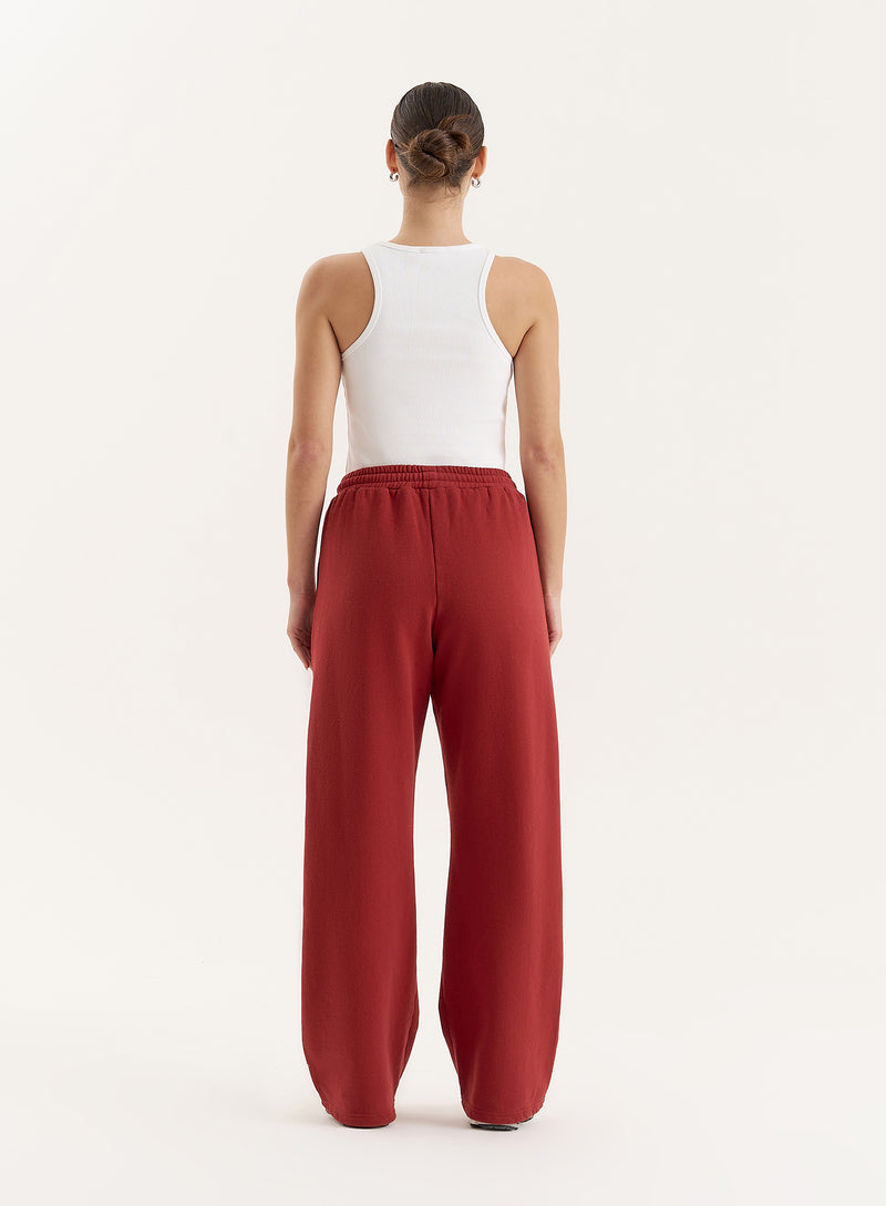 Red 4th Wide Leg Branded Joggers- Fergie