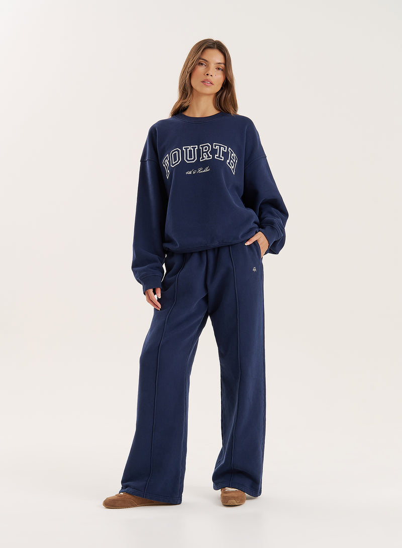 Navy Fourth Embroidered Branded Sweatshirt- Leon