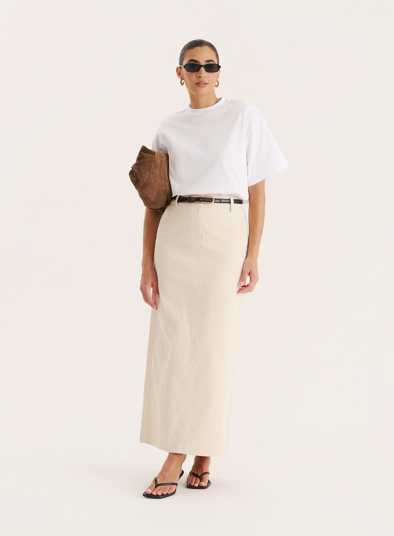 Cream Corduroy Skirt-Petra