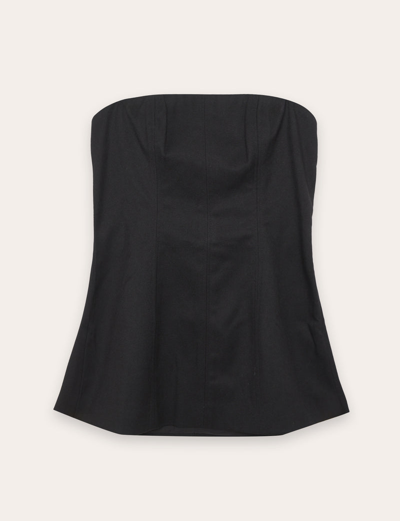 Black Tailored Bandeau Top- Barrow