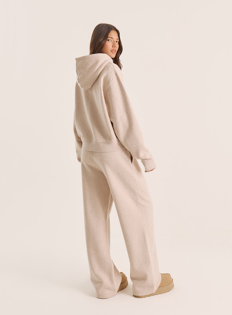 Oatmeal 4th Wide Leg Branded Joggers