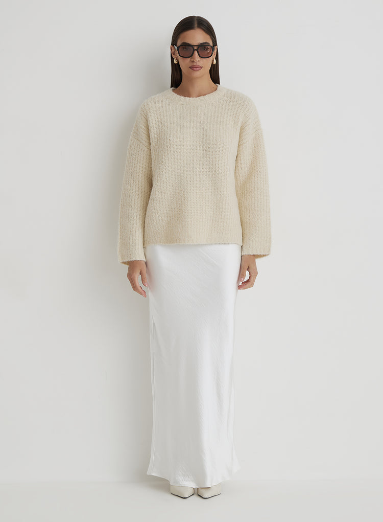 Cream Oversized Knitted Jumper- Abbie