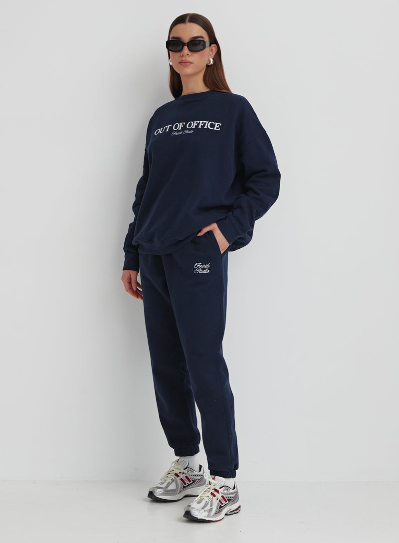 Navy Fourth Studio Branded Cuffed Jogger – Parker