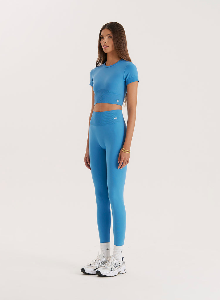 Blue Sculpting Seamless Gym Leggings- Tyler