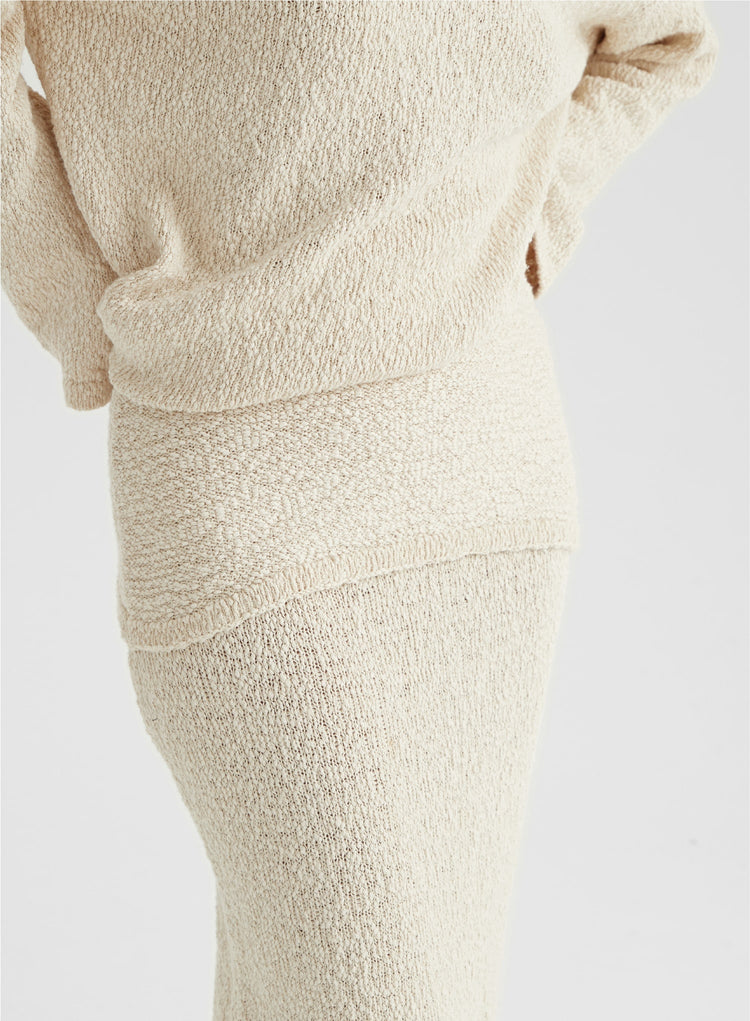 Cream Boucle Knit Skirt - Rocha