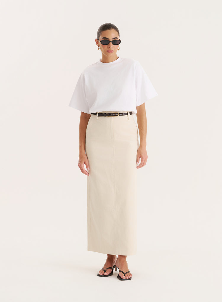Cream Corduroy Skirt-Petra
