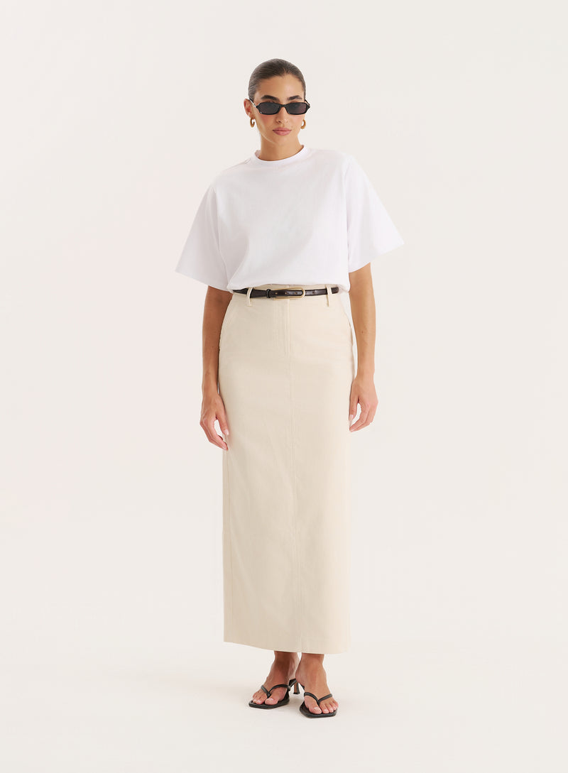 Cream Corduroy Skirt-Petra