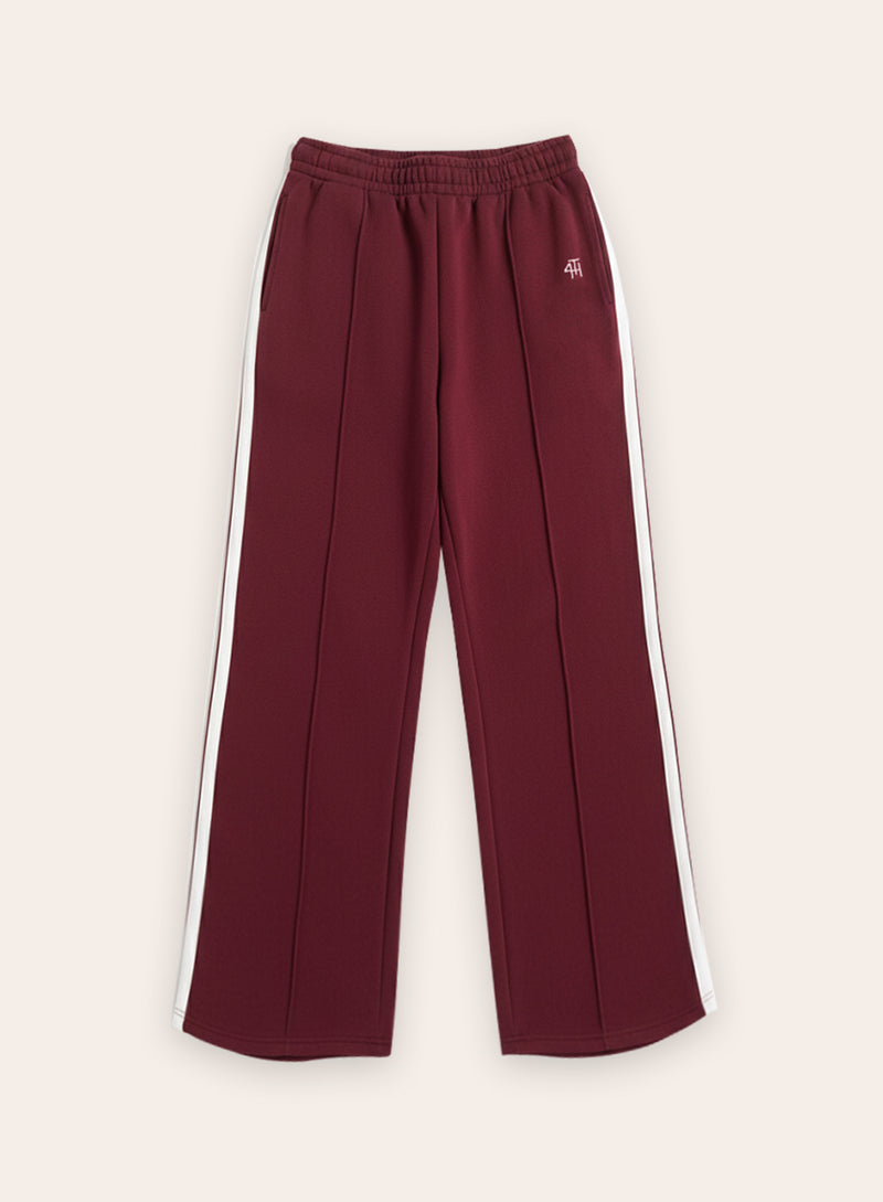 Burgundy Side Striped 4th Branded Joggers
