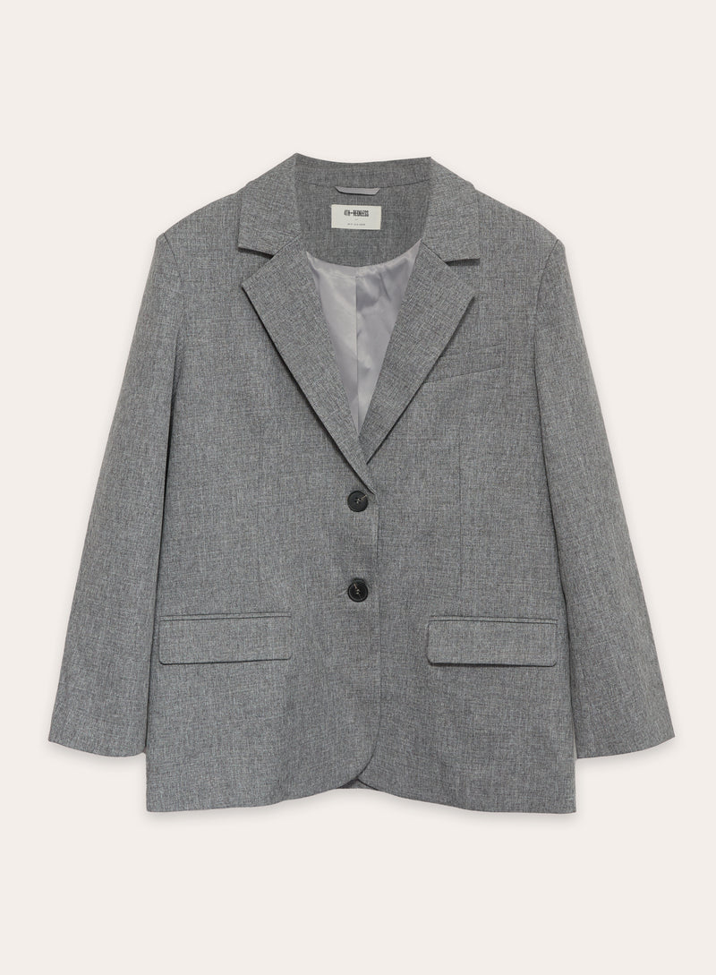Grey Tailored Oversized Blazer-Mira