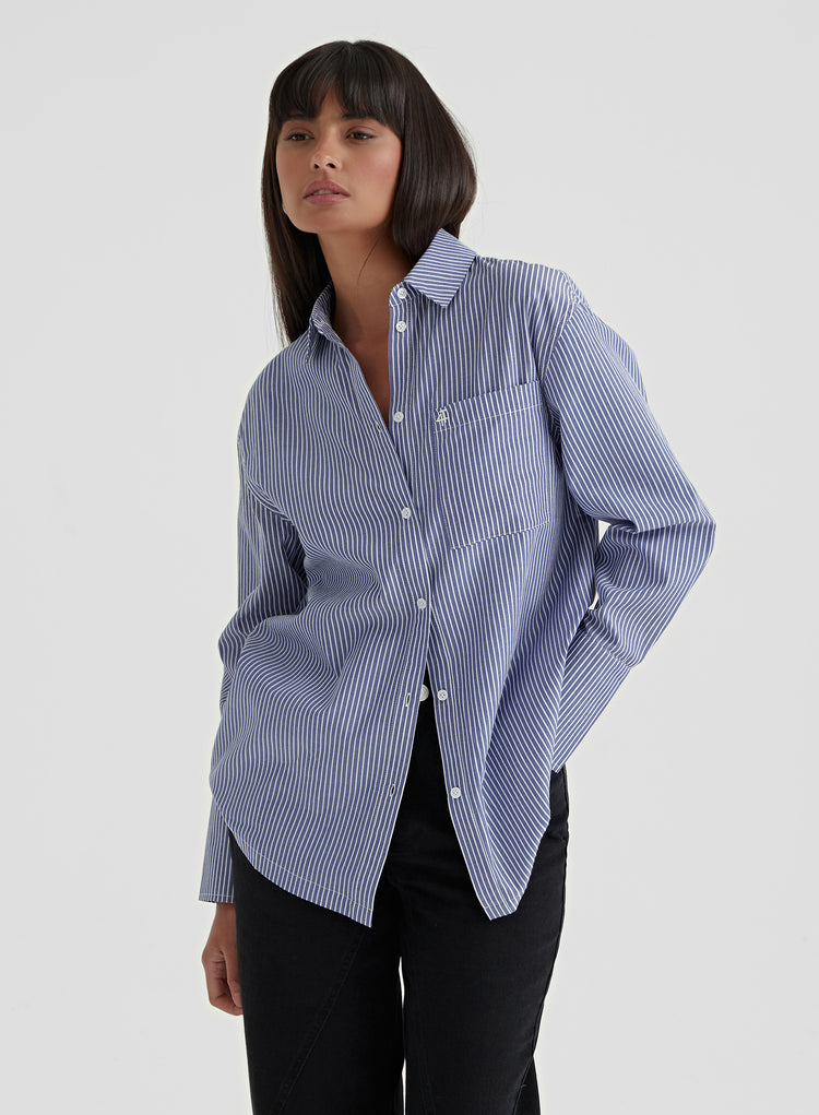 Blue Stripe Shirt – Haleema 