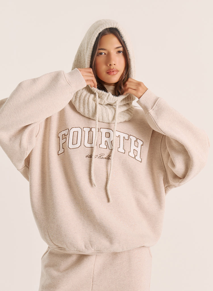 Oatmeal Fourth Slogan Sweatshirt