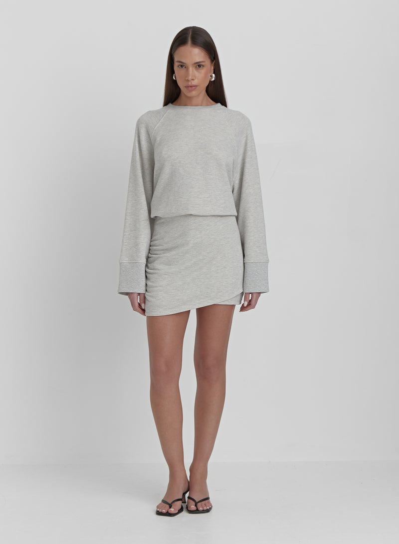 Grey Marl Wrap Front Mini Skirt - Catherine