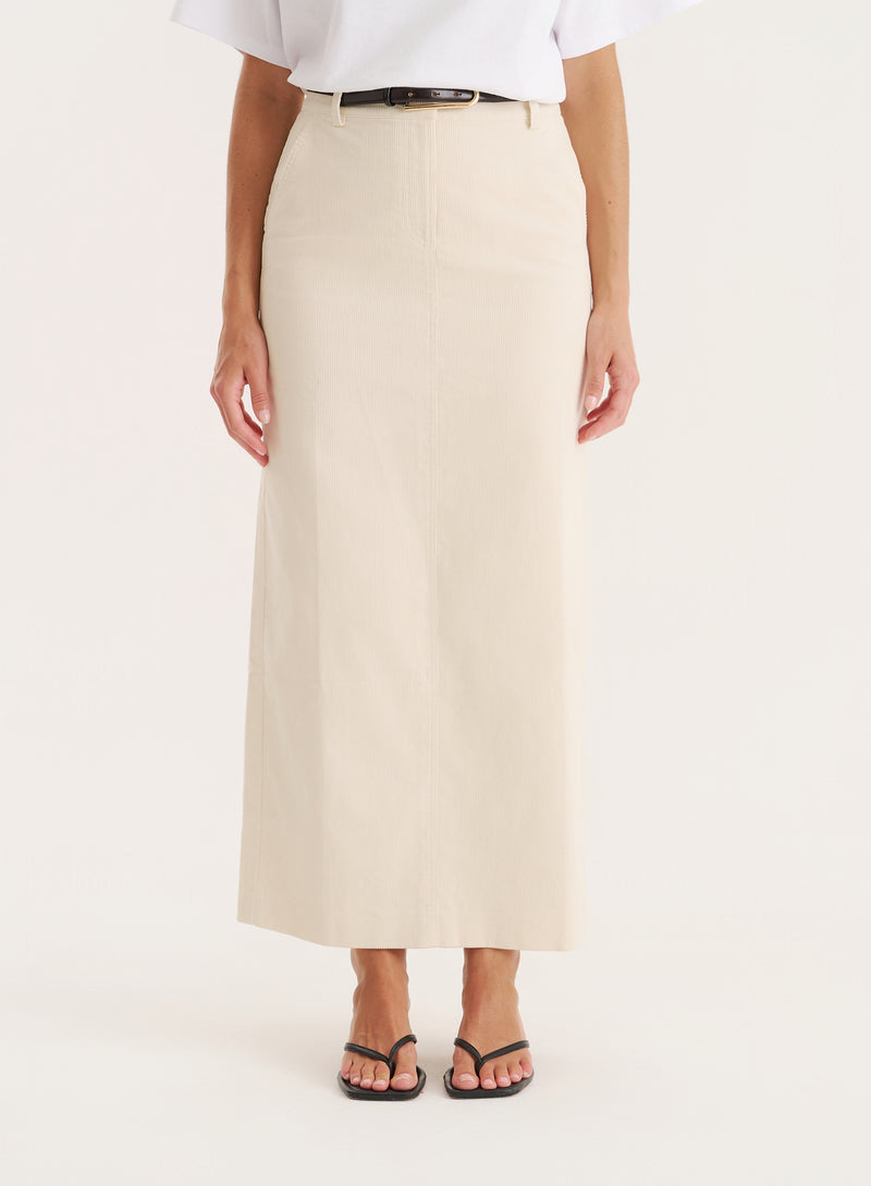 Cream Corduroy Skirt-Petra