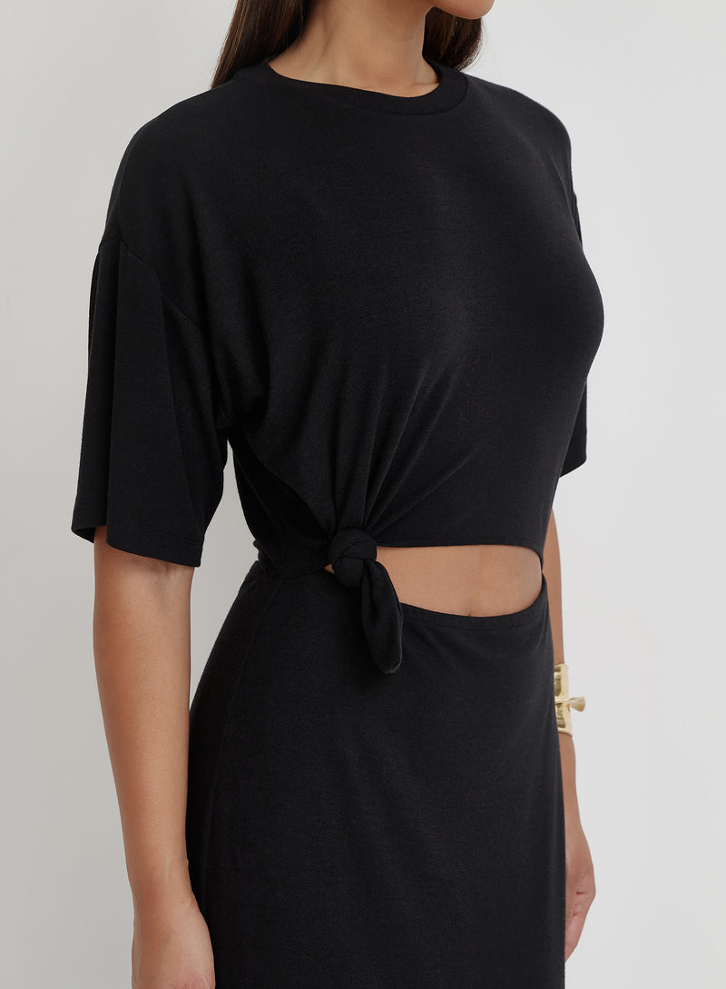 Black Cut Out Maxi Dress- Summer