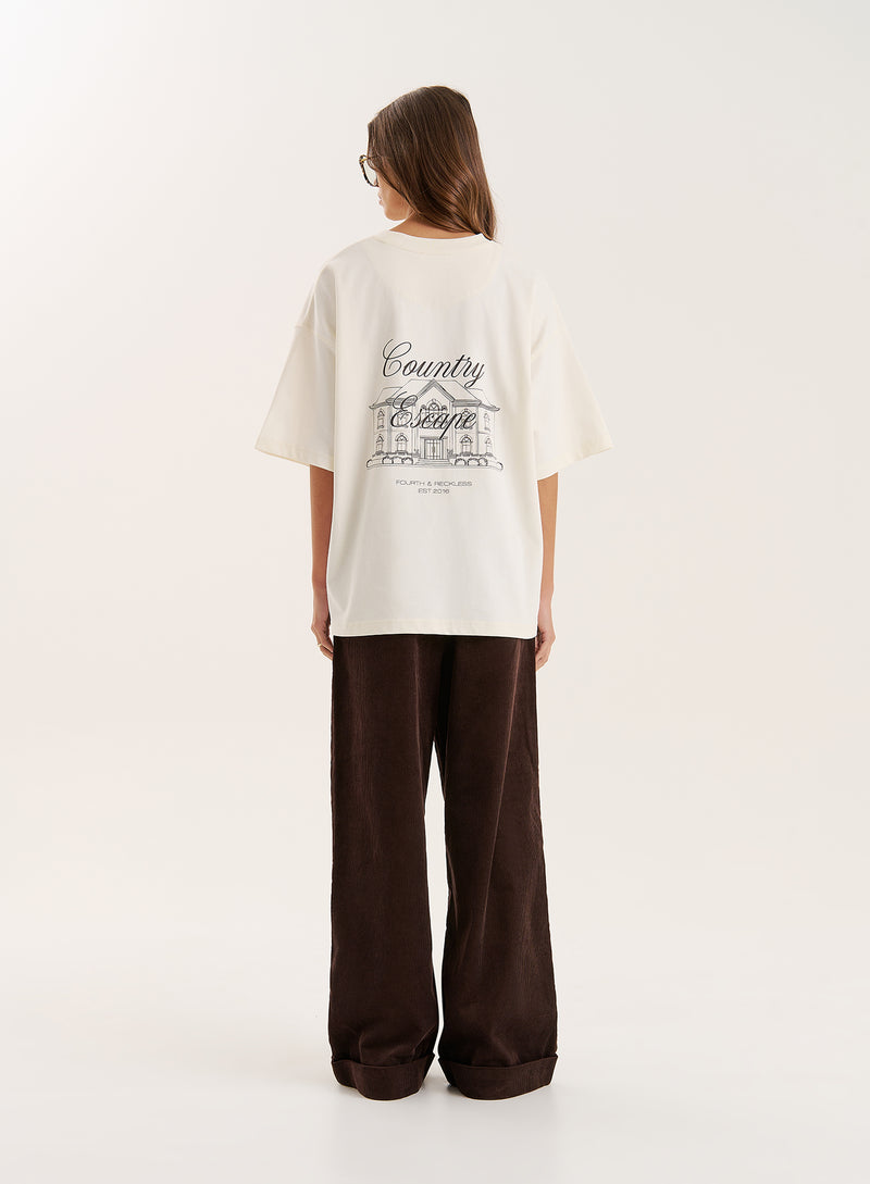Cream Fourth Country Club Graphic T-Shirt- Rachel