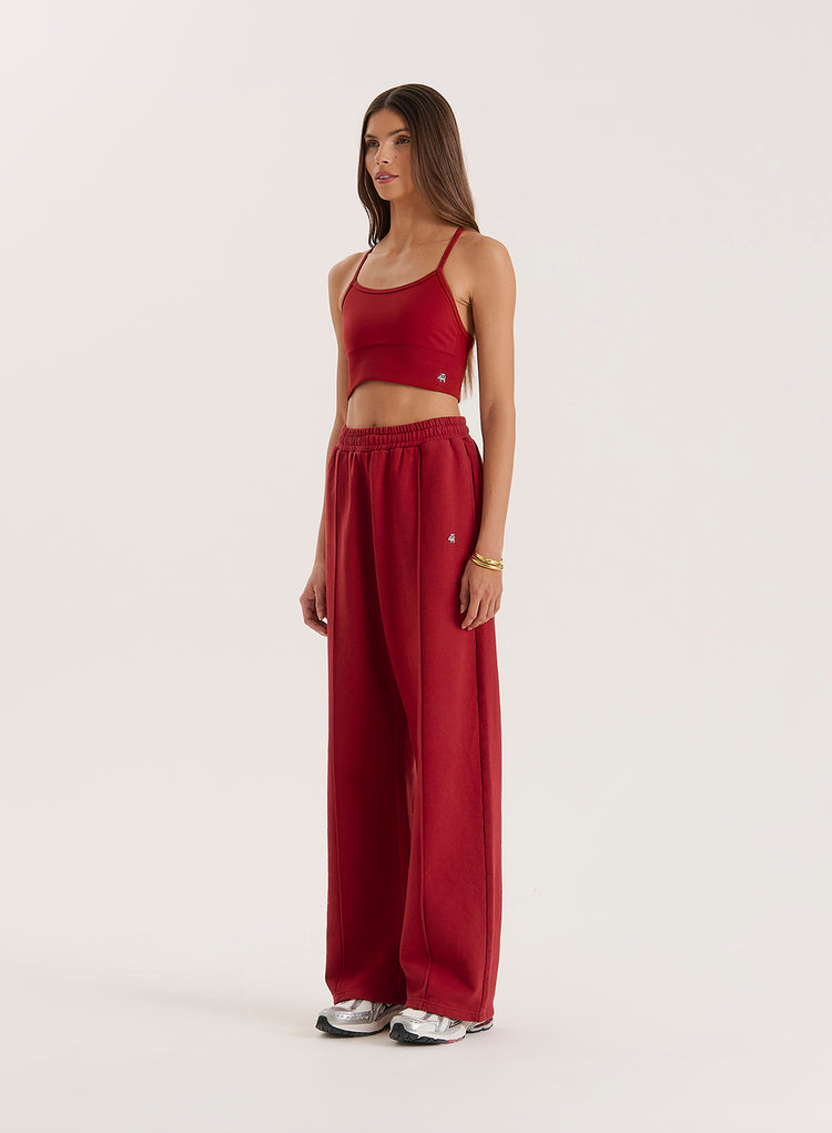 Red 4th Wide Leg Branded Joggers- Fergie