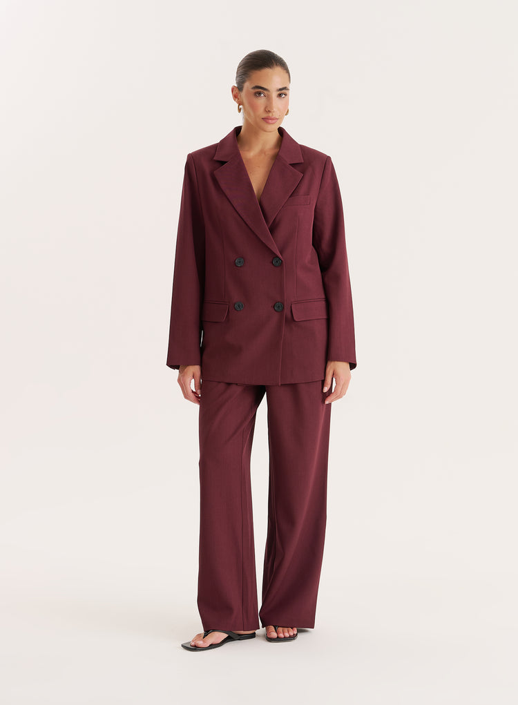 Burgundy Tailored Trouser-Maggie