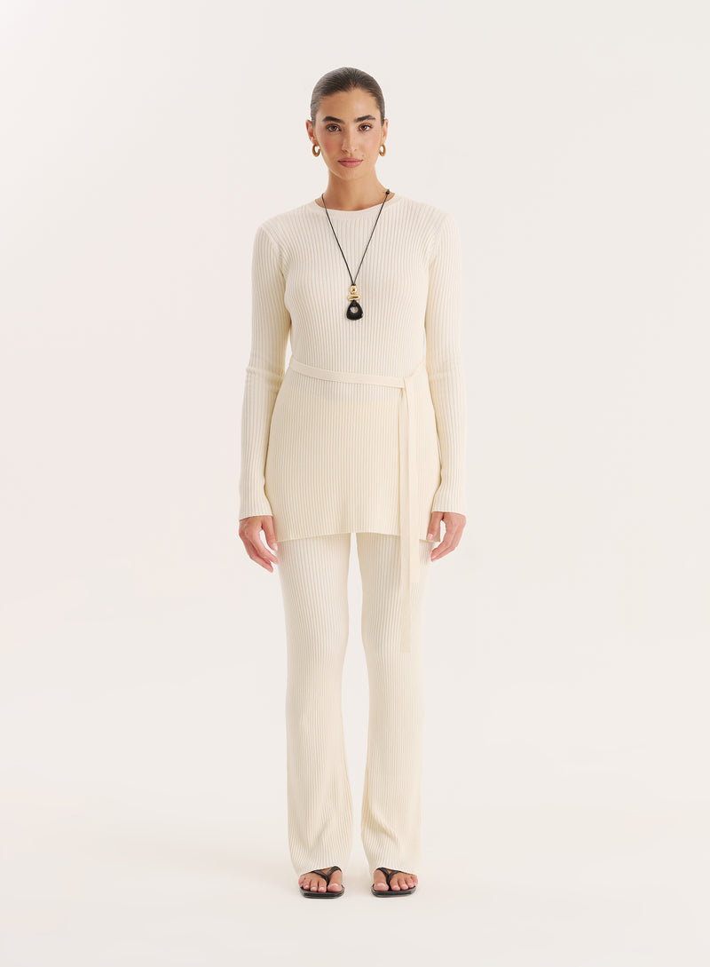 Cream Knitted Trouser-Louie