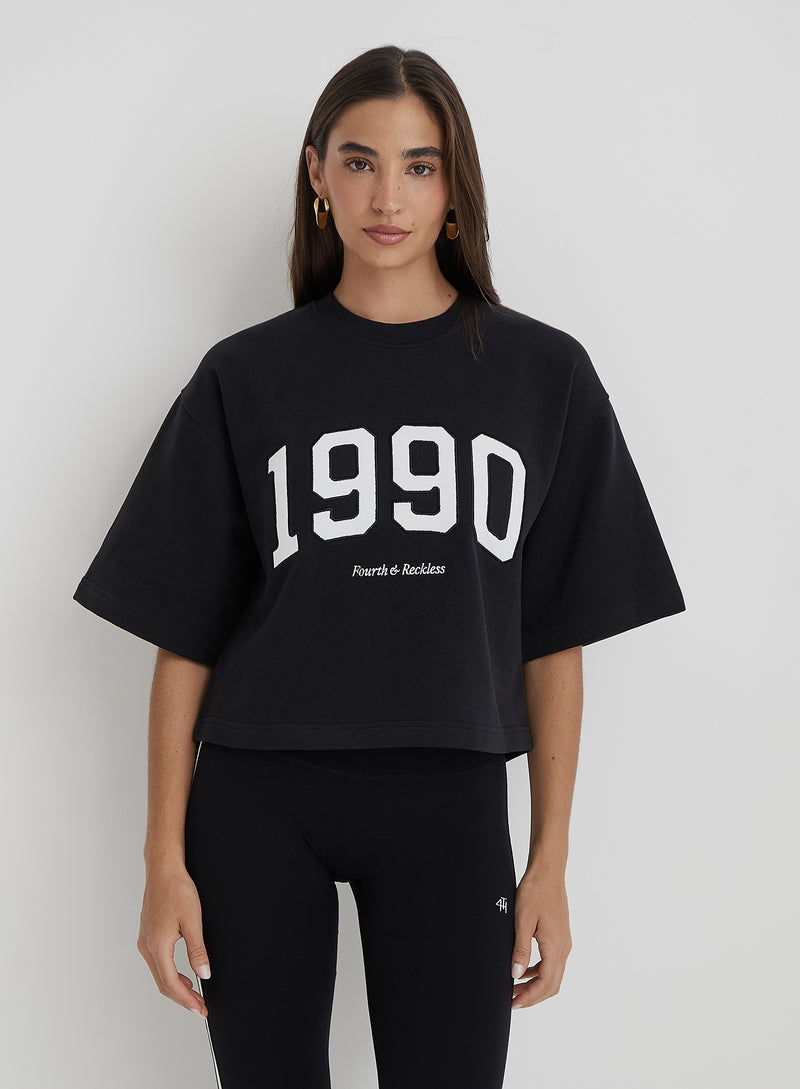 Black Oversized 1990 Graphic T-Shirt- Benley