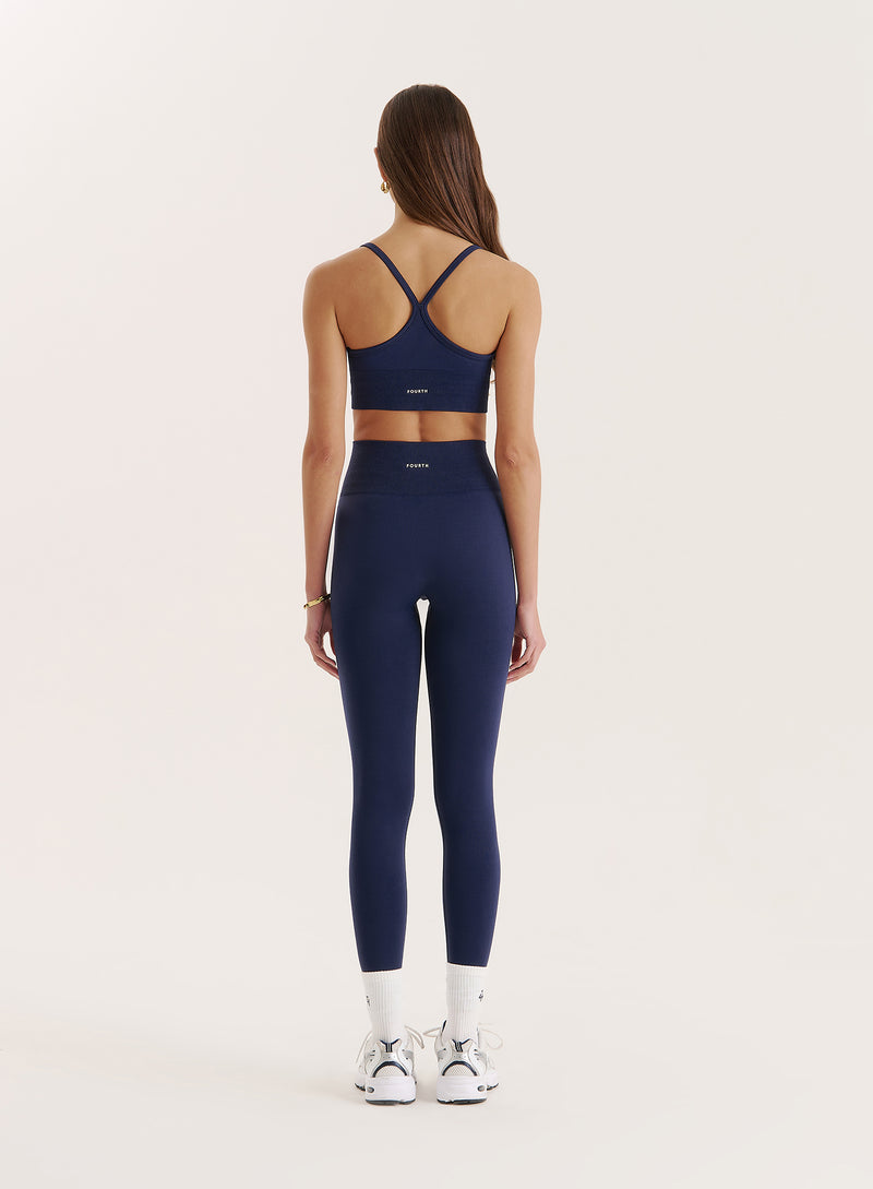 Navy Racer Back Seamless Sports Bra- Jenna