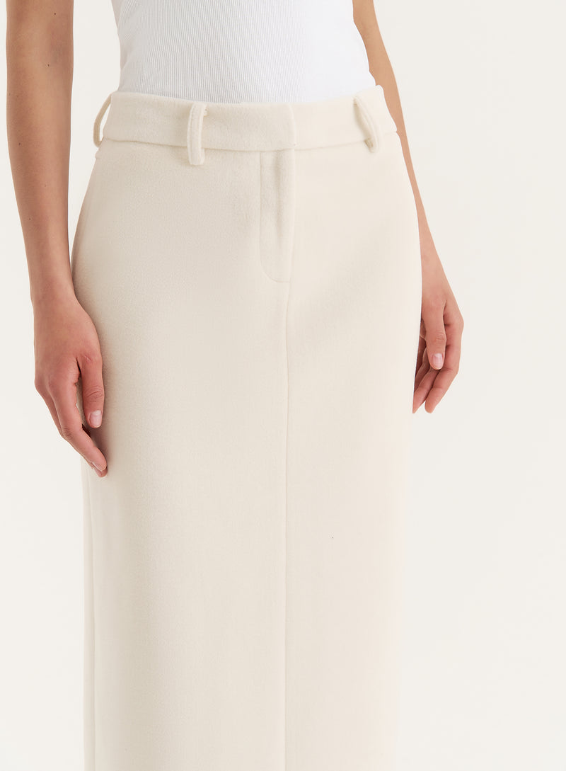 Cream Column Maxi Skirt- Shelly