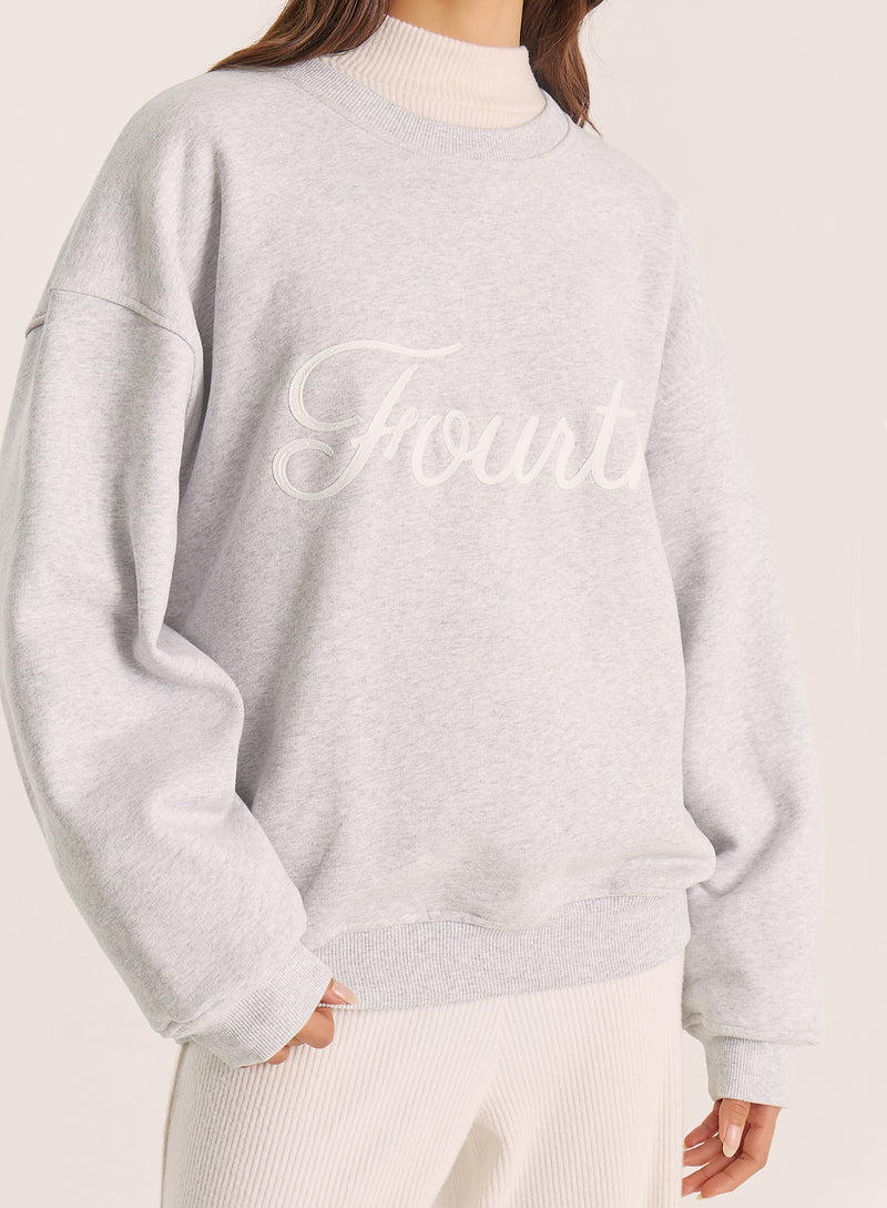 Light Grey Fourth Script Slogan Sweatshirt