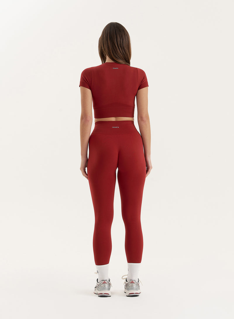 Red Seamless Gym Crop Top- Brogan