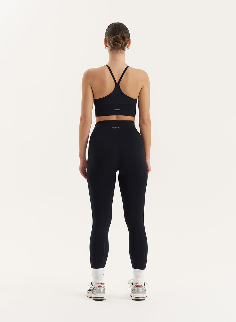 Black Racer Back Seamless Sports Bra- Jenna