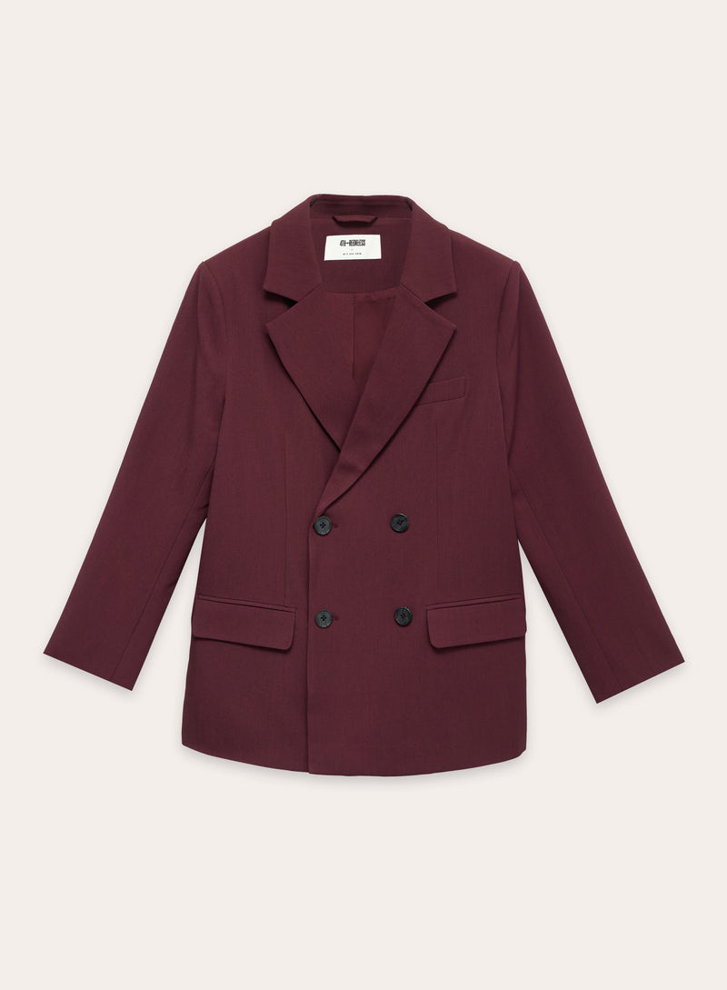 Burgundy Tailored Oversized Blazer-Maggie