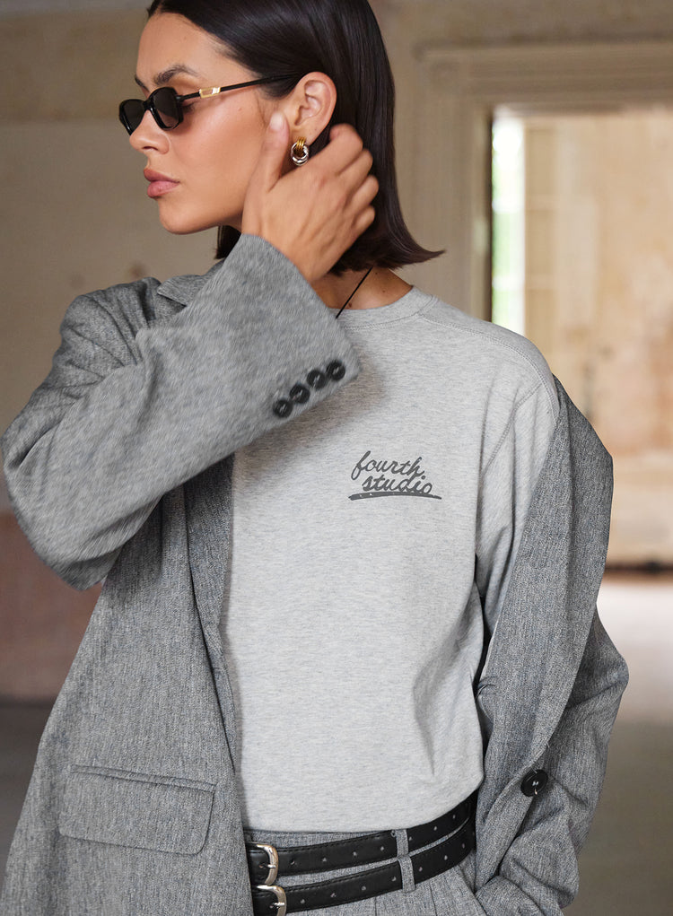 Grey Fourth Studio Cotton T-Shirt-Nina