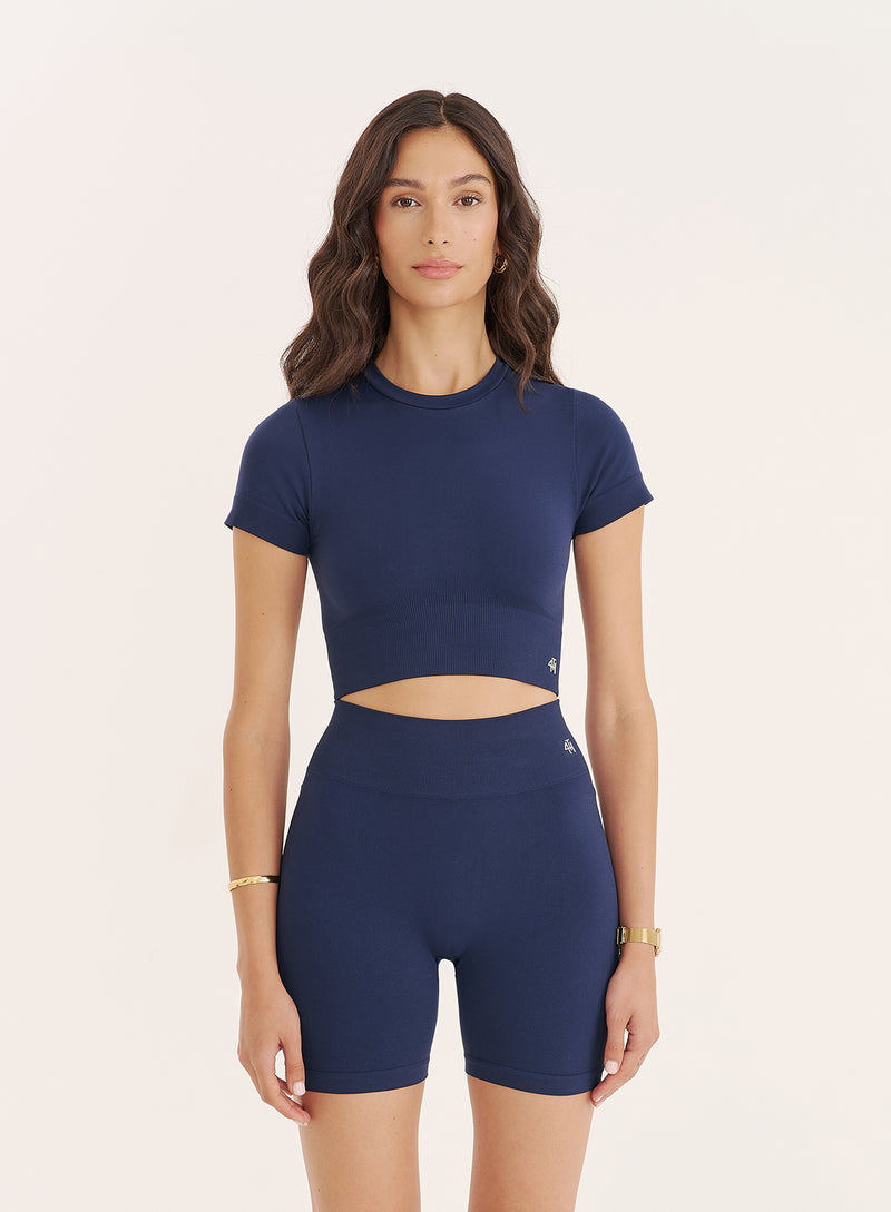 Navy Sculpting Seamless Cycling Shorts- Kendall