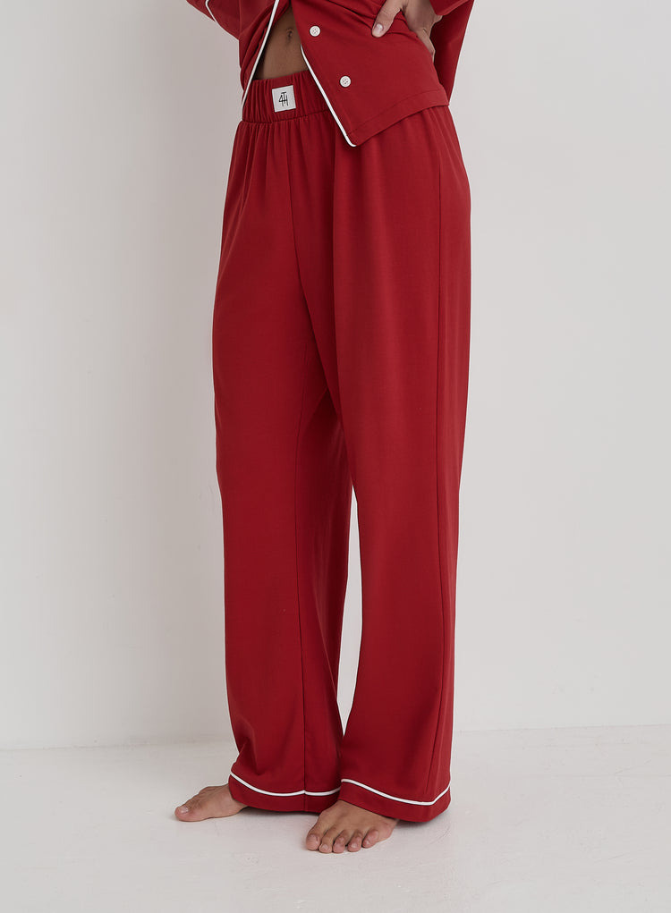 Red Jersey Pyjama Trouser- Jenifer