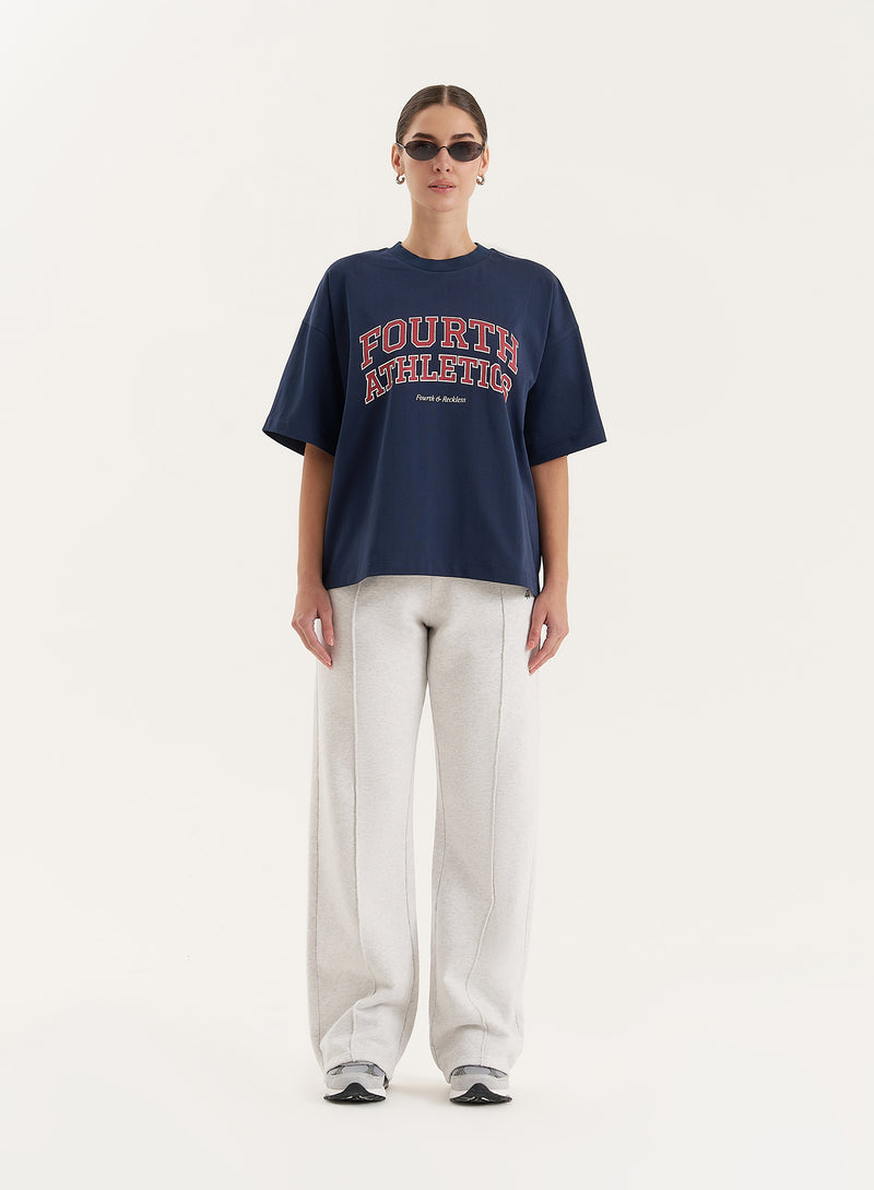 Navy Fourth Athletics Oversized T-Shirt- Siobhan