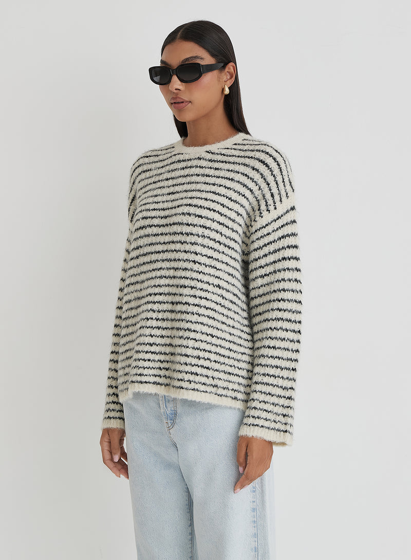 Stripe Oversized Brushed Knit Jumper- Eli