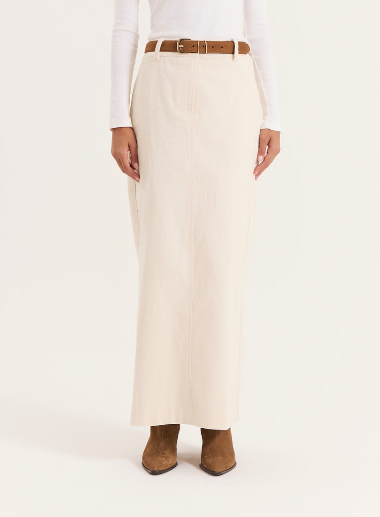 Cream Corduroy Skirt-Petra