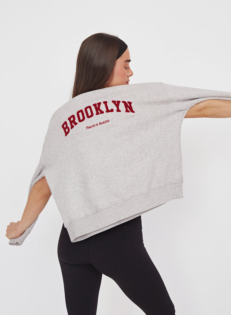 Grey Marl Brooklyn Oversized Hoodie- Brooklyn