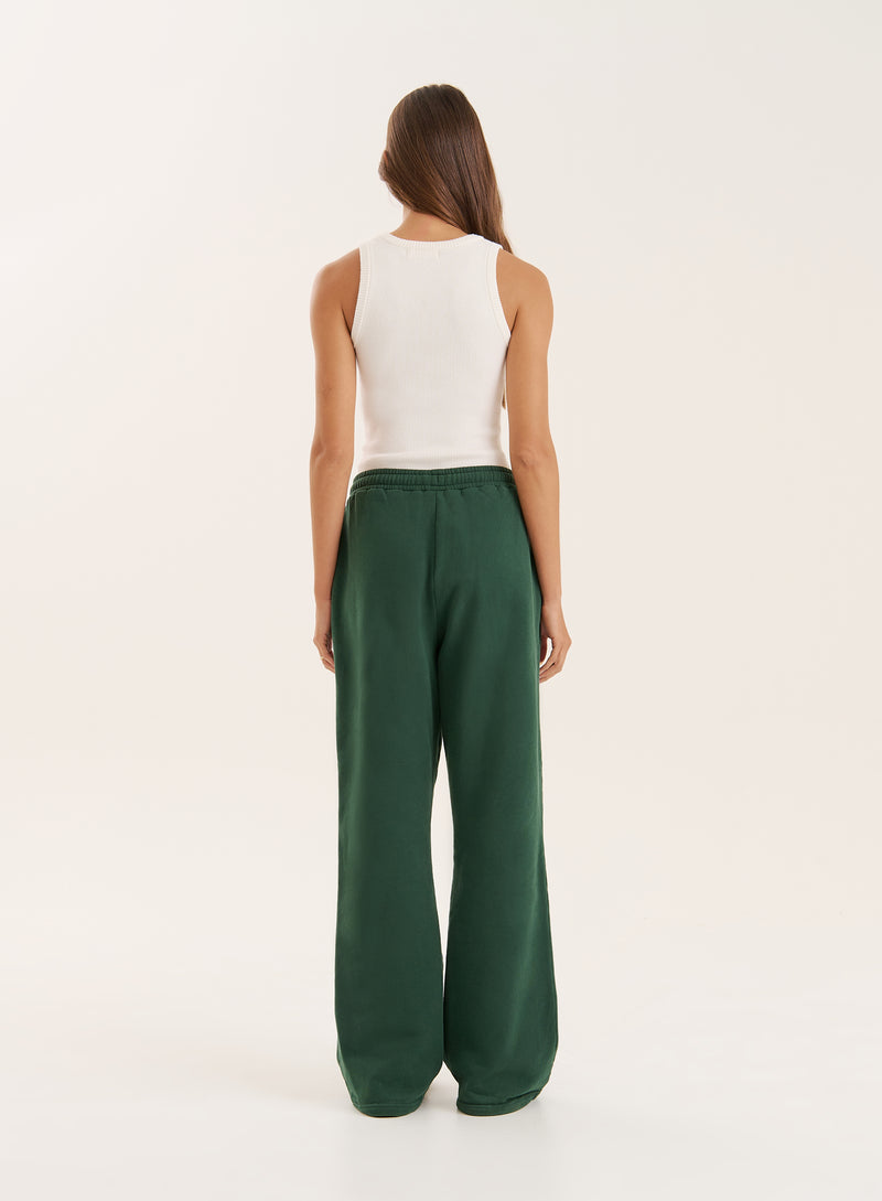Green 4th Wide Leg Branded Joggers- Windsor