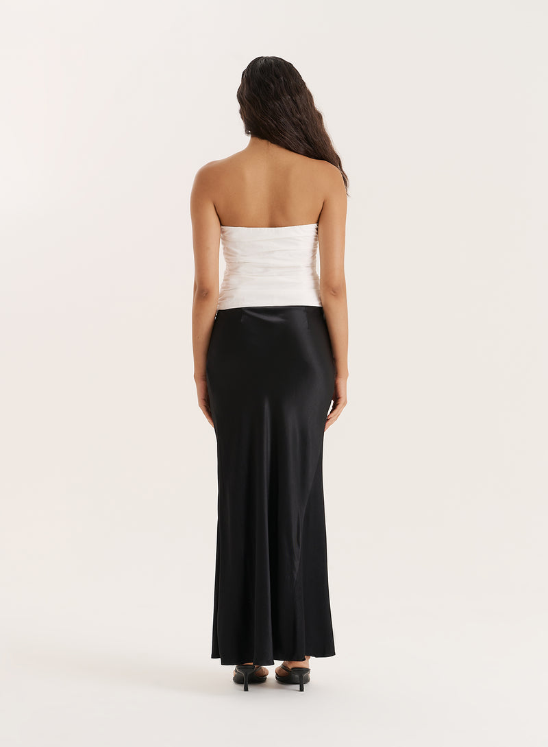 White Cut Out Gold Hardware Bandeau Top- Sally