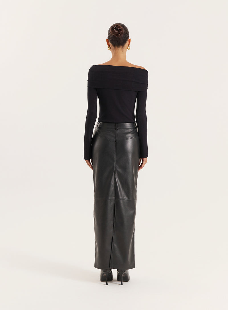 Black Gold Hardware Detail Knitted Long Sleeve Top- Virgo