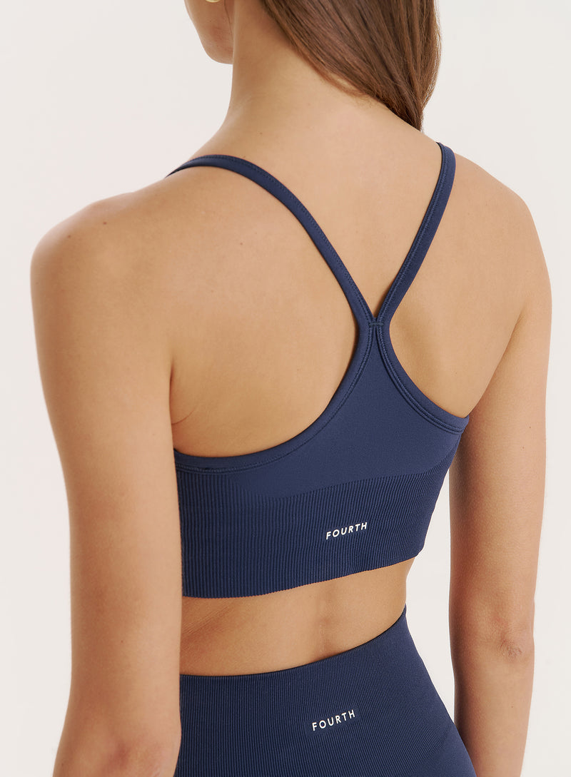 Navy Racer Back Seamless Sports Bra- Jenna