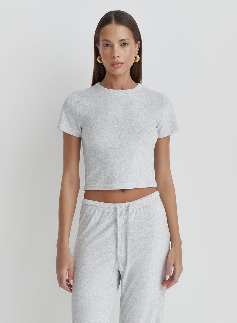 Grey Towelling Baby Tee
