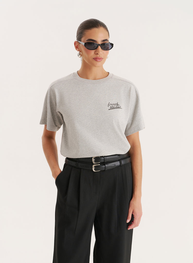 Grey Fourth Studio Cotton T-Shirt-Nina