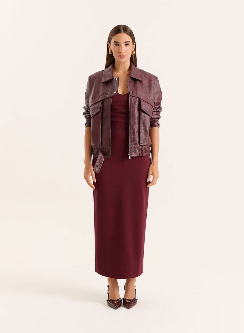 Burgundy Corset Style Dress-Heyward