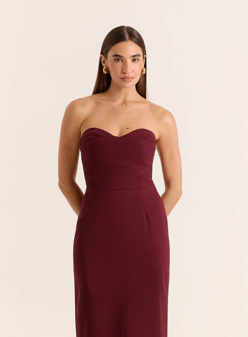 Burgundy Corset Style Dress-Heyward