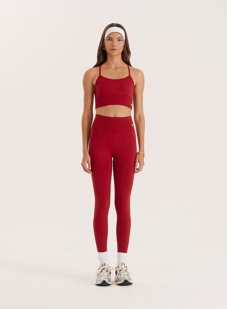 Red Sculpting Seamless Gym Leggings- Tyler