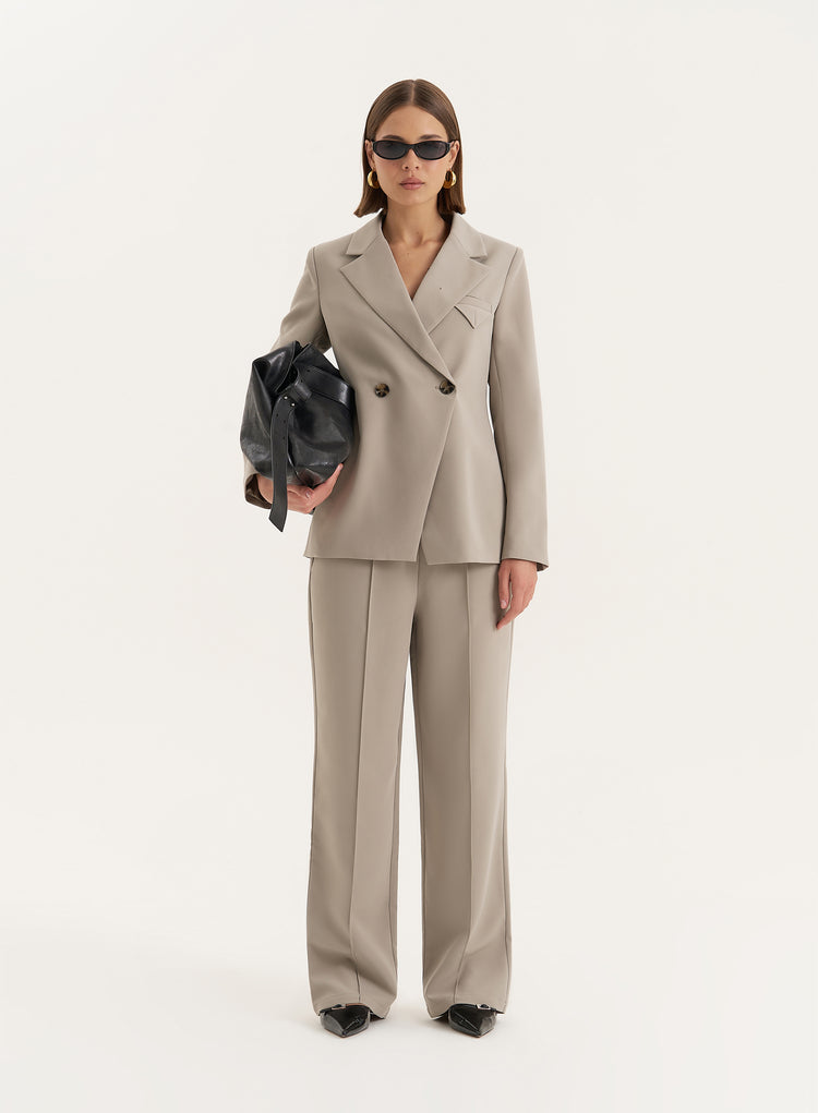 Olive Tailored Asymmetric Blazer- Bianca